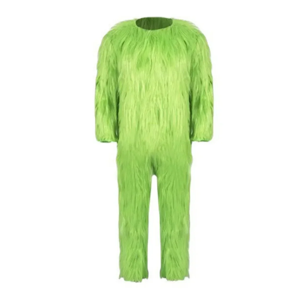 Costume de Monstre du Père Noël en Fourrure Verte pour Homme, Cosplay Unisexe, ixde Noël, Carnaval d\'Halloween, Jeu de Role