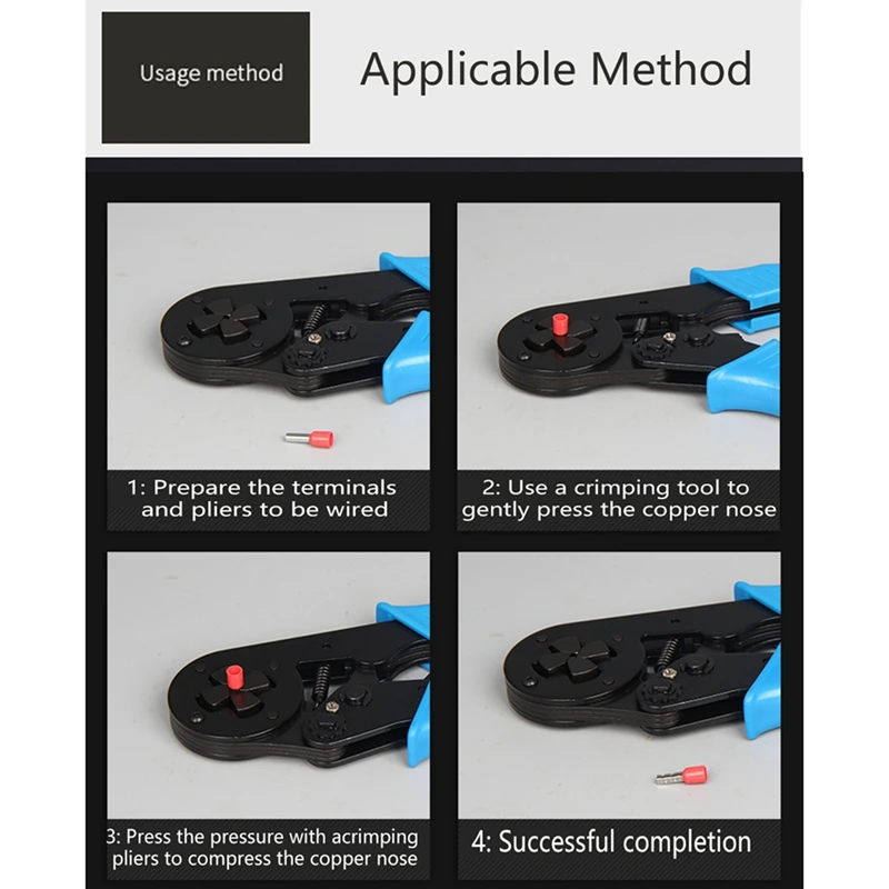 HSC8 16-4 Mini Crimping Pliers Steel Crimping Pliers Wire Crimping Tool Self-Adjusting Terminal Crimping Tool