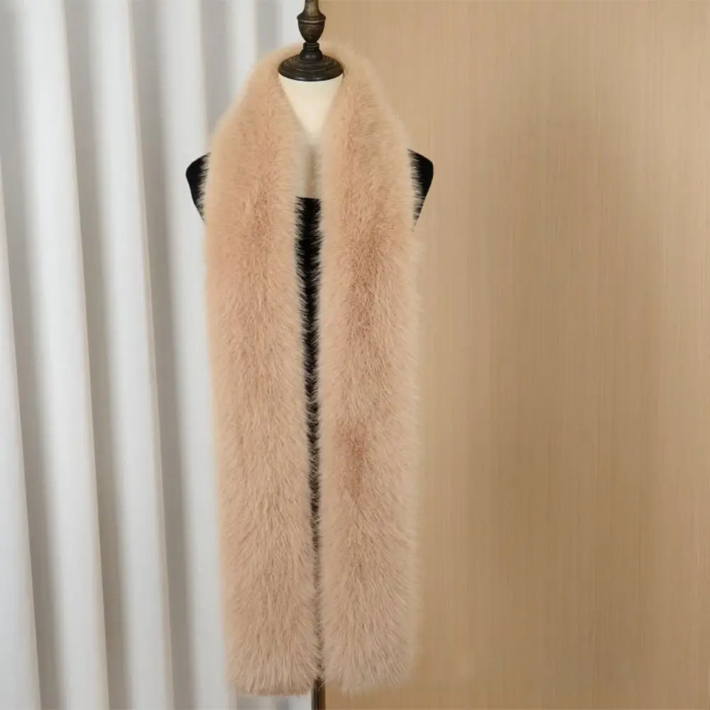 Fashionable 180cm Fake Fur Long Scarf Soft Thick Long Strip Scarf Fur Decor Winter Fluffy Scarf Outdoor