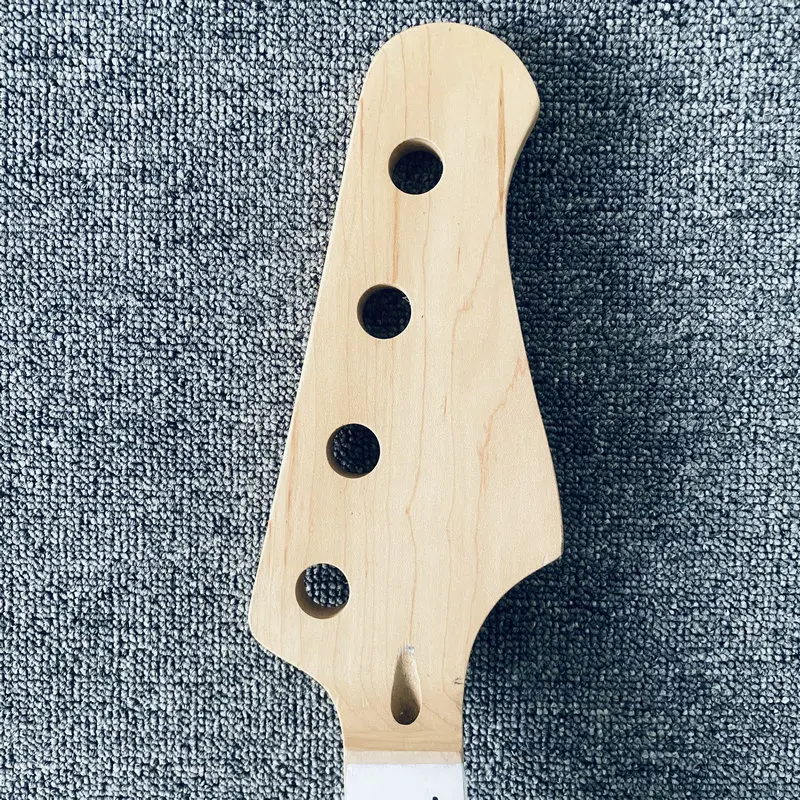 JN021 Semi Finishing 4 String Electric Bass Neck without Frets Unfinished DIY Bass Guitar Parts in Solid Maple Custom Order