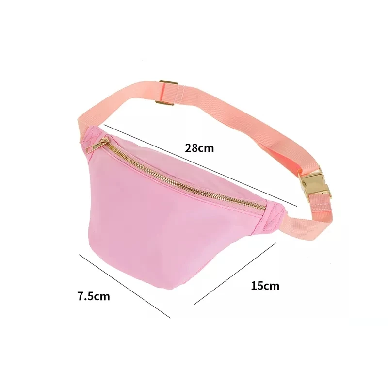 Hot Sale Stock Fanny Pack Personalized Glitter Chenille Patches Women Sport Running Nylon Waterproof Waist Bag