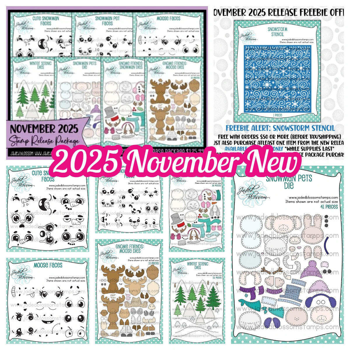 

November 2025 New jaded Blossom Stamp Release Package Metal Cutting Dies and Stamps DIY Scrapbooking Card Stencil Paper Cards