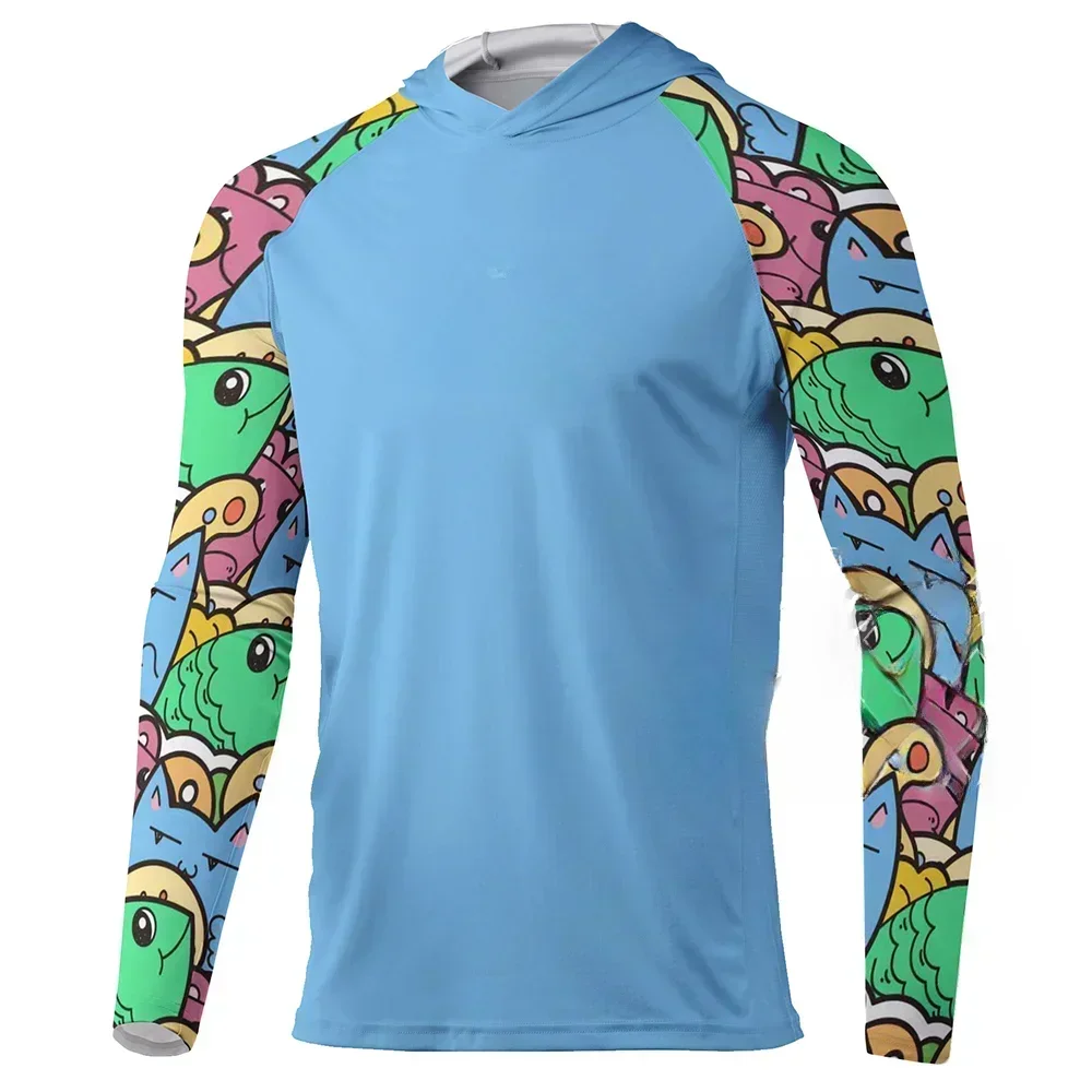 Performance Fishing Shirts Hoodie Men Long Sleeve Breathable Fishing Jersey Sun Protection Lightweight Angling Clothing view 2