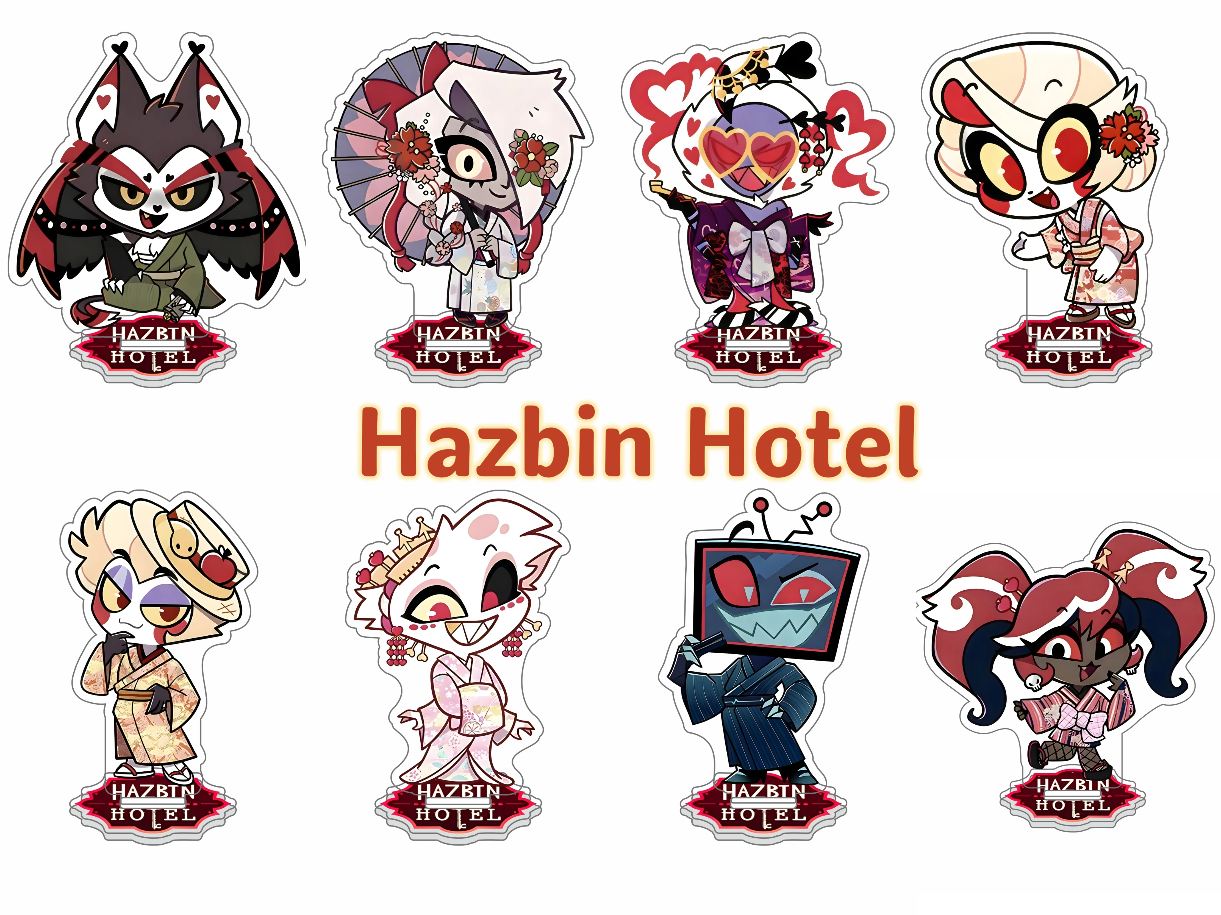 

10cm Hot Anime Figurine Hazbin Hotel 2 Acrylic Stand Charlotte/Alastor Tabletop Decorations Accessories Decor Gifts Exquisite