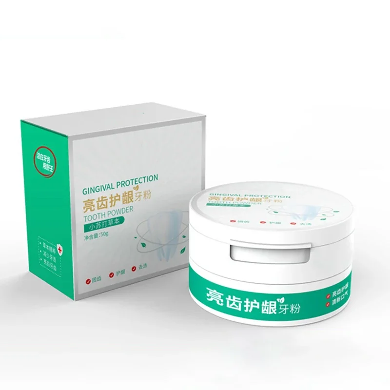 Bicarbonato de sódio pó de dente deslumbrante hortelã bicarbonato de sódio erval pérola dentes branqueamento em pó 50g remover manchas de vinho café