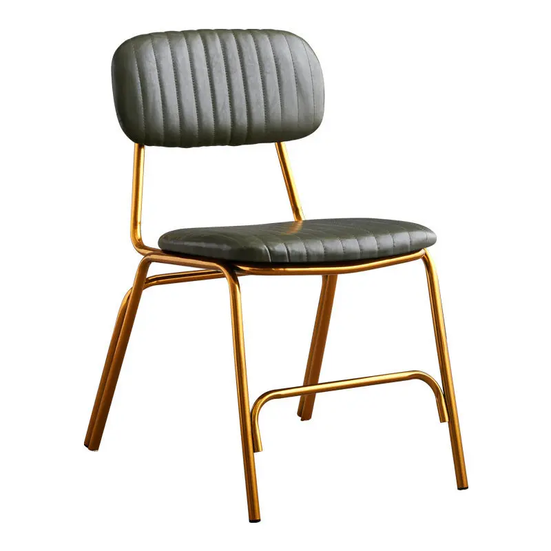 

Coffee restaurant retro dining chair industrial style wrought iron backrest stool