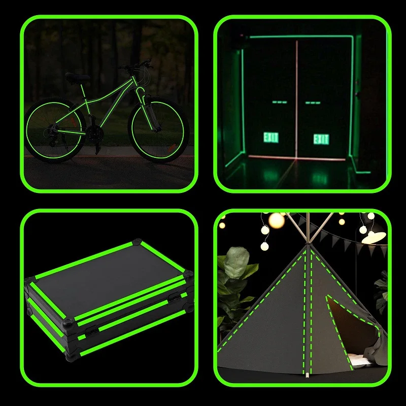 3M Glow In The Dark Tape Luminescent Emergency Luminous Photoluminescent Stickers For Safety Egress Marker Stair Steps Exit Sign