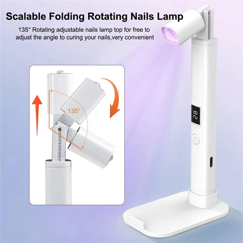 AA20-Mini UV LEDネイルランプ ポータブルUV LEDネイルランプ LEDネイルドライヤー スタンドランプ ネイル乾燥ランプ プロ用紫外線ネイルライト