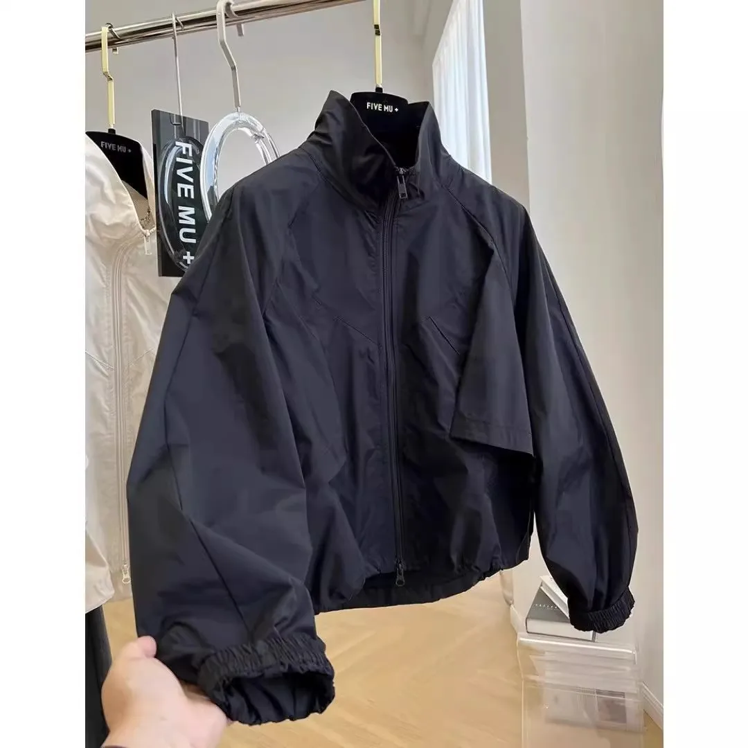 

Casual Oversized Patchwork Autumn Winter Jaet 300 Pou Universal Stand Collar Loose Polyester Fiber Windbreaker Coat