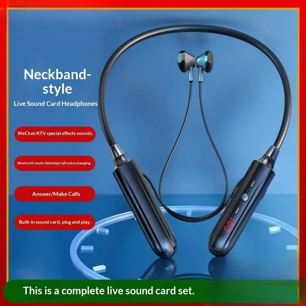 Bluetooth Neck Hanging Headphones Imperceptible Wearing Non-In-Ear Noise Cancellation HD Stereo Sound Ultra-Long Battery for Sle