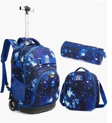 

Kids Travel Trolley Bag wheels for teenagers School Trolley Backpack Sets For Boys Carry-on hand Rolling Luggage Suitcase Bags