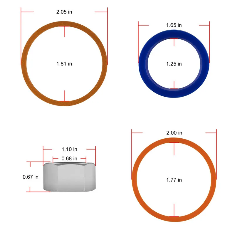 ESUYA 6803329/7137769 Hydraulic Lift Cylinder Seals Kit Fits for Bobcat 444, 500, 520, 530, 533, 540, 542B, 643, 731, 743 Etc