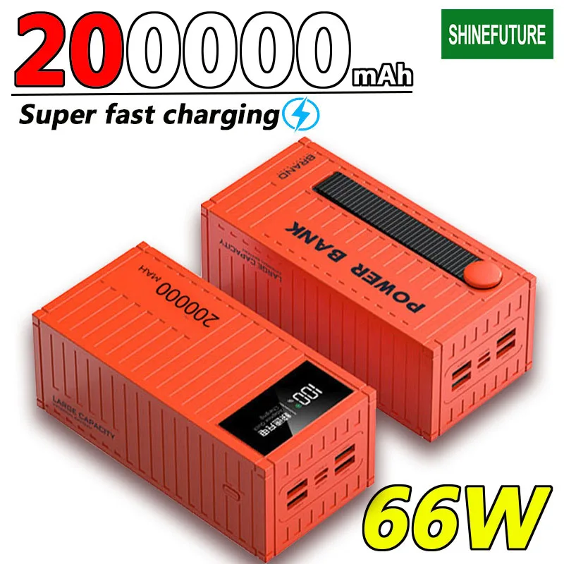 

200000mAh Power Bank 66W Super Fast Charging Powerbank Large Battery Capacity Power Station For iPhone Xiaomi Spare Battery