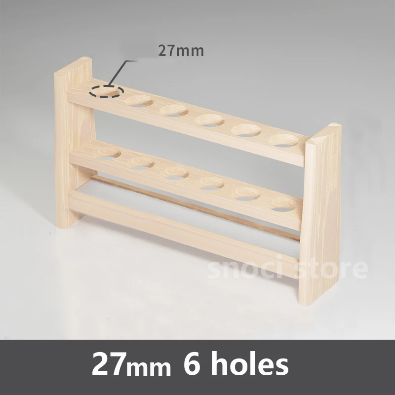 Imagem -06 - Rack de Tubo de Teste de Madeira Suporte de Laboratório Suporte de Bureta Stand Material Escolar Prateleira Furos 12 Furos 1pc