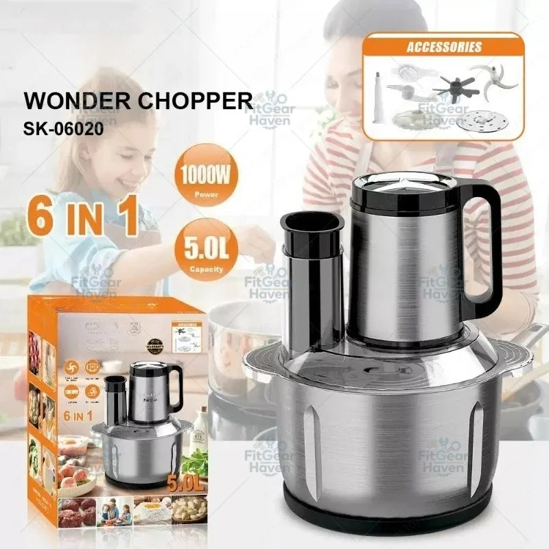 Multifunctional 5L Electric Meat Grinder Household Kitchen Food Chopper