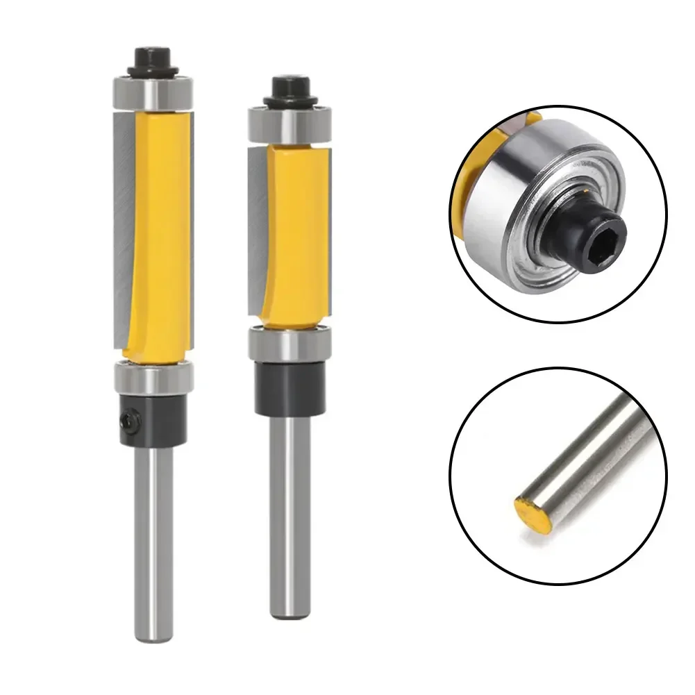 1pc 6mm Shank Flush Trim Bit Router Bit With Double Bearing Trimming Milling Cutter For Wood Bit End Milll Woodworking Tools