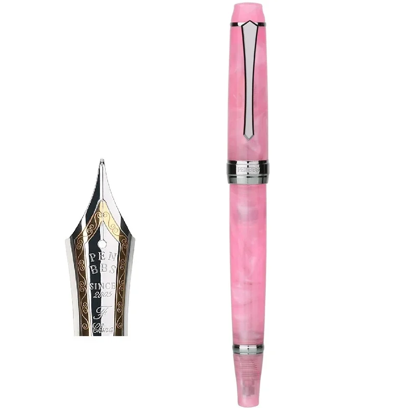 PENBBS 456 Resin Fountain Pen Transparent Vacuum Filling Fine Nib Fashion Writing Office Gift Ink Pen Set School Supplies