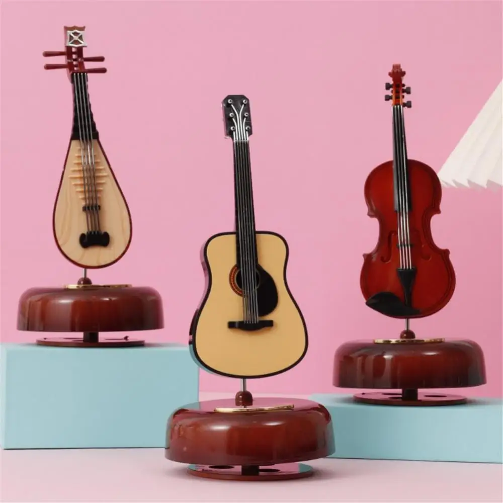 Curiosity Stimulator Violin Unique Design Guitar Melodious Sound Perfect Decoration Music Box Creative Birthday Gift