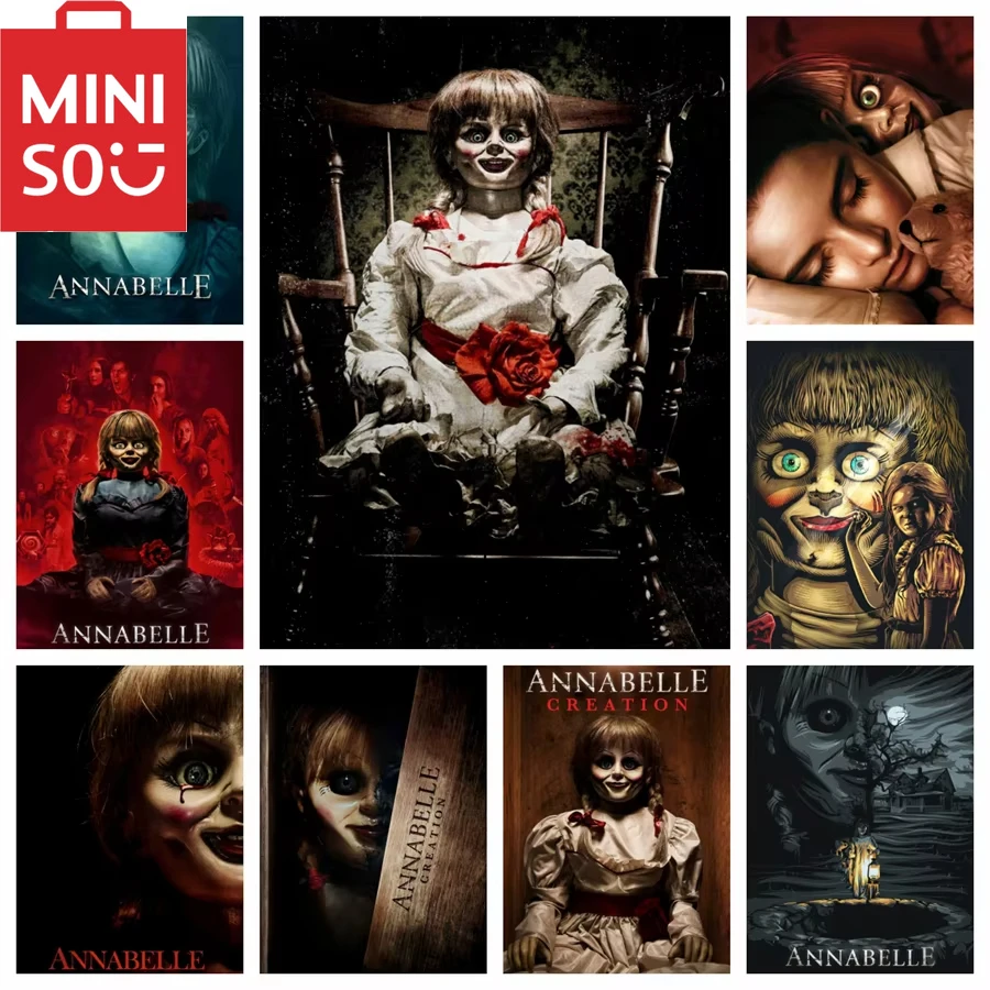   MINISO película de terror pintura al óleo por números Kits Annabelle número dibujo lienzo DIY imágenes por números decoración del hogar