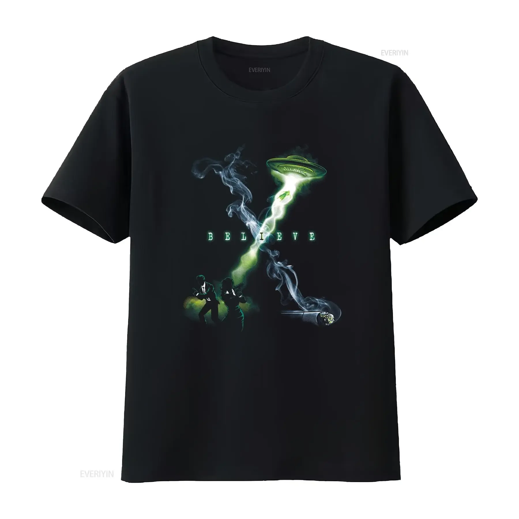 I Believe Alien UFO Fox Mulder Dana Scully Smoking Man The X Files T Shirt Vintage Pop Culture vintage Washed