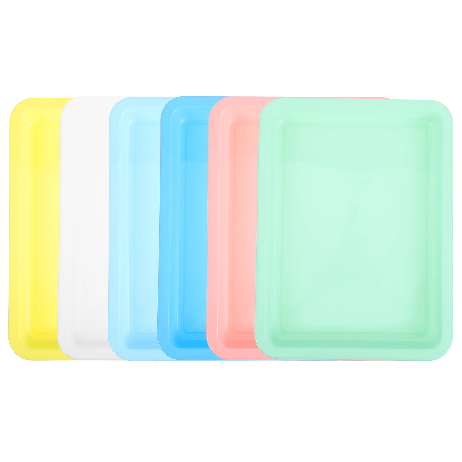 

6Pcs Colorful Plastic Art Trays Non-Slip Base for Painting Crafts Organizing Supplies Multi-Purpose Activity Storage Organizer