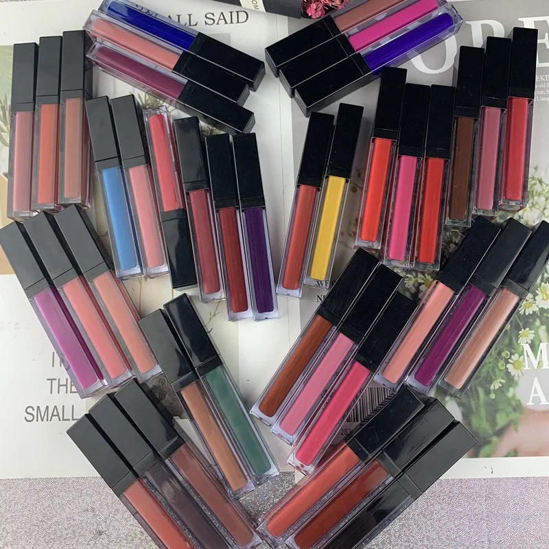 44 kleuren waterdichte vloeibare lippenstift mat fluwelen klei textuur lipgloss Boheemse stijl bruin blijvende non-stick cup make-up