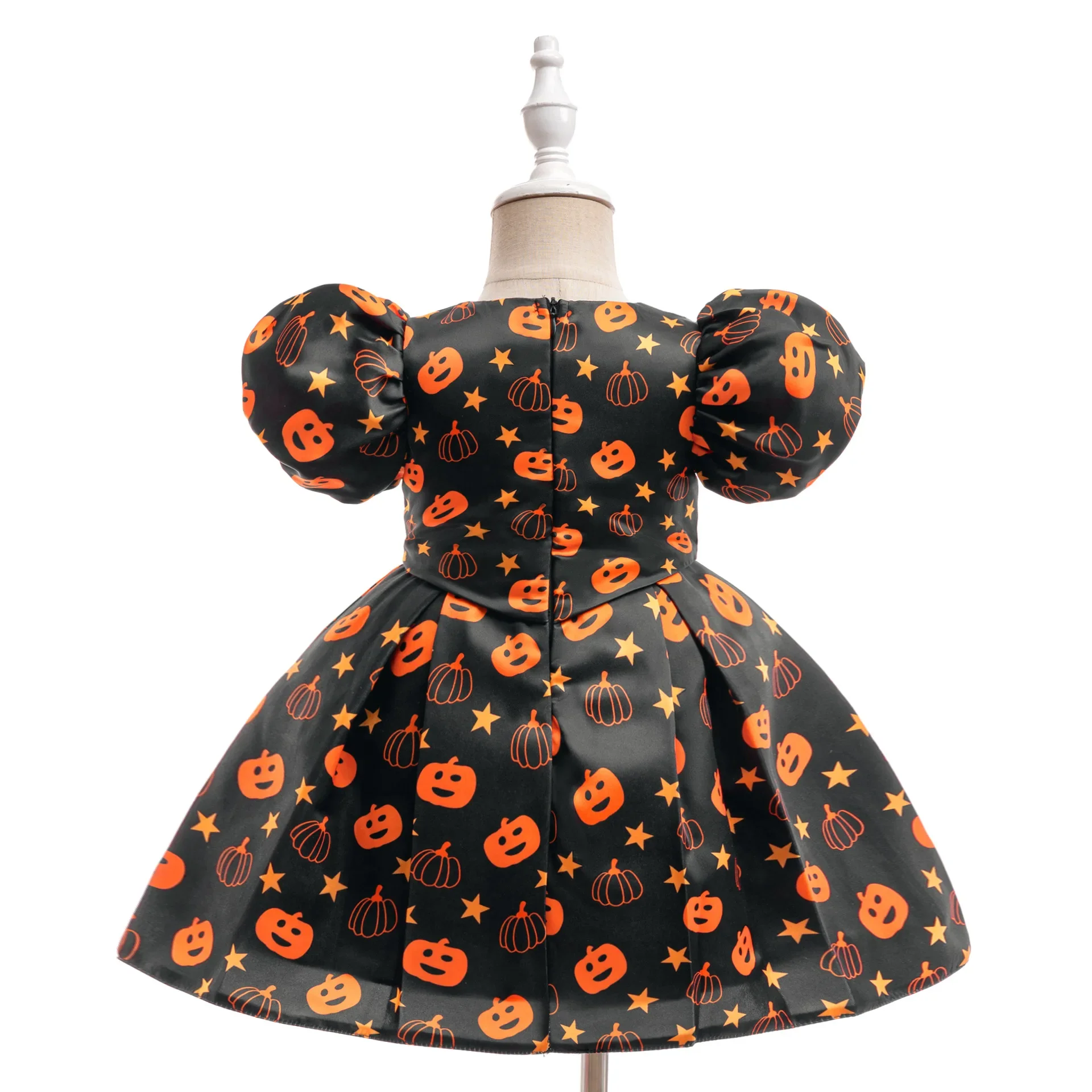 6 9 12 18 24 36 Months Halloween Baby Girls Dress Witchy Witch Pumpkin Spooky Skull Print Party Kids Dress Children's Clothing