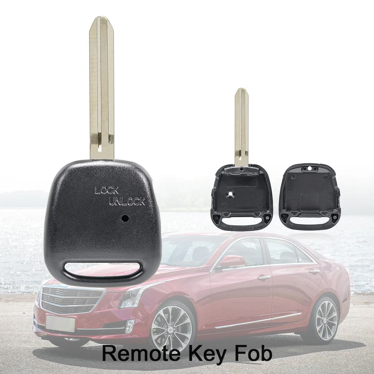 Car Remote Key Shell Case with TOY43 Blade 2 Side Buttons Fit for TOYOTA Carina Estima Harrier Previa Coro-lla