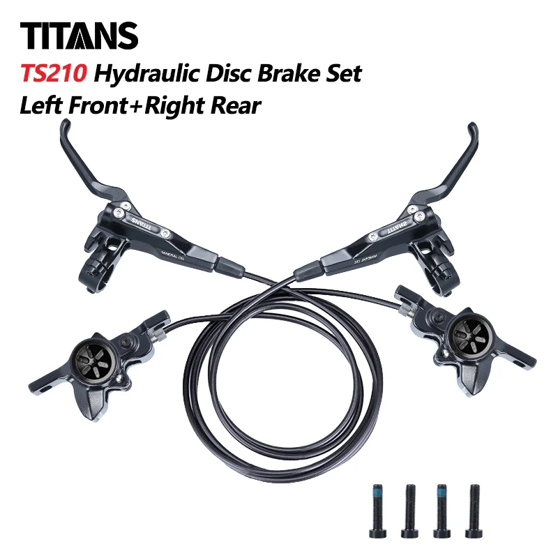 TITANS TS210 MTB One-piece 2 Piston Hydraulic Disc Brake Set Heat-resistant HNBR High-precision Seals Mountain Bicycle Parts