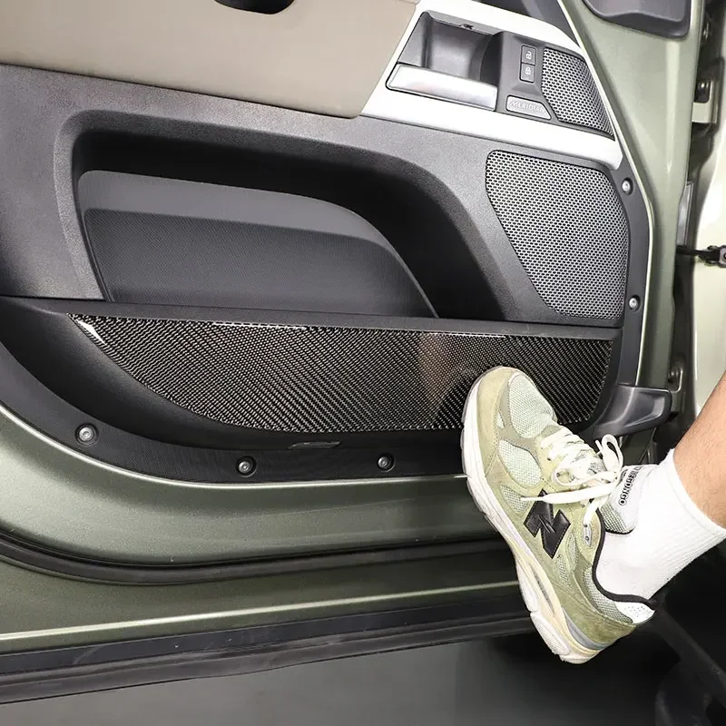 

Мягкие накладки на переднюю дверь автомобиля из углеродного волокна, противоударная панель, наклейки, автомобильные аксессуары для Land Rover Defender 90 110 130 2020-24