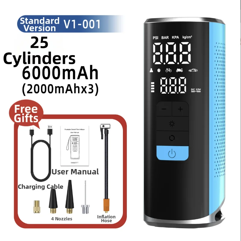 Portable High-Power Wireless Smart Car Inflator Pump for Automobiles Motorcycles Electric Vehicles Tire Inflator