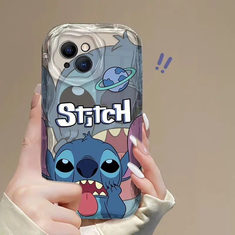 Leuke Planeet Stitch Telefoon Case Voor Samsung Galaxy A06 A05 A05S A24 A32 A33 A15 A13 A12 A16 A22 A52 A53 A23 Zachte Transparante Cover