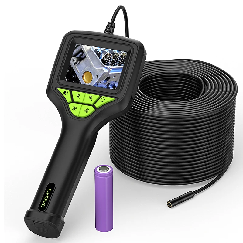 

Industrial Endoscope Camera 2.8'' IPS Screen 2-100M Cable HD1080P 8MM Pipe Inspection Borescope 8LEDs Removable 2600mAh Battery