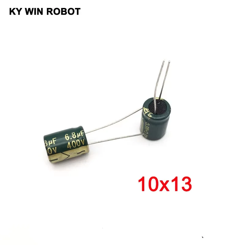 10 Buah 400V 6.8UF 10X13Mm 105C Radial Kapasitor Elektrolit Resistansi Rendah Frekuensi Tinggi 6.8UF 400V