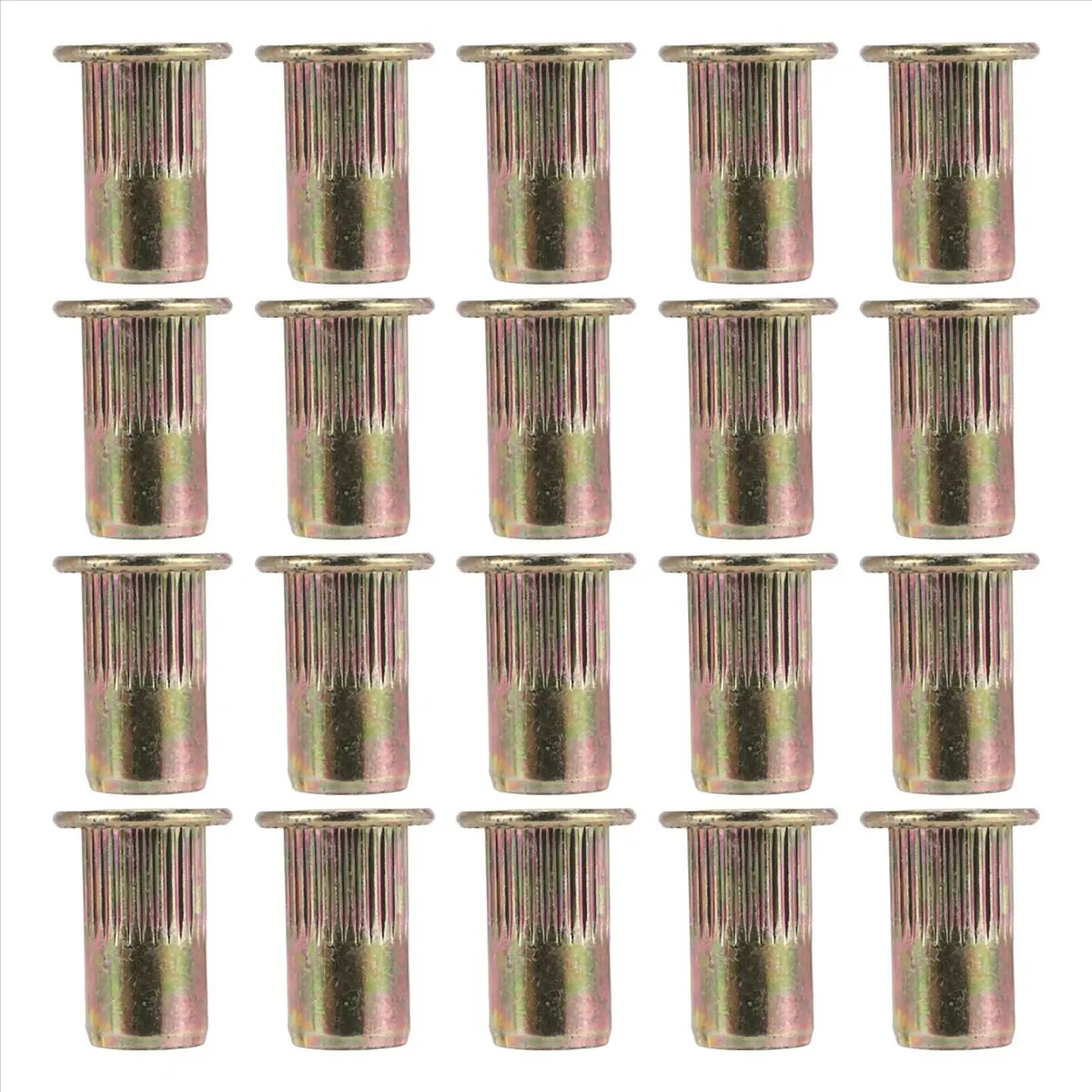 A64I 20pcs Flat Head Metric Steel M5 Blind Insert Rivet Nut