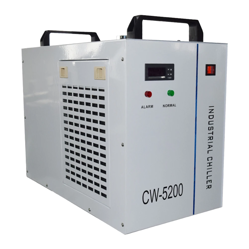 เครื่องทําความเย็นอุตสาหกรรม CW5200 ราคาโรงงานอดีตหลอดเลเซอร์ Co2 เครื่องทําความเย็นขนาดเล็ก CW5200
