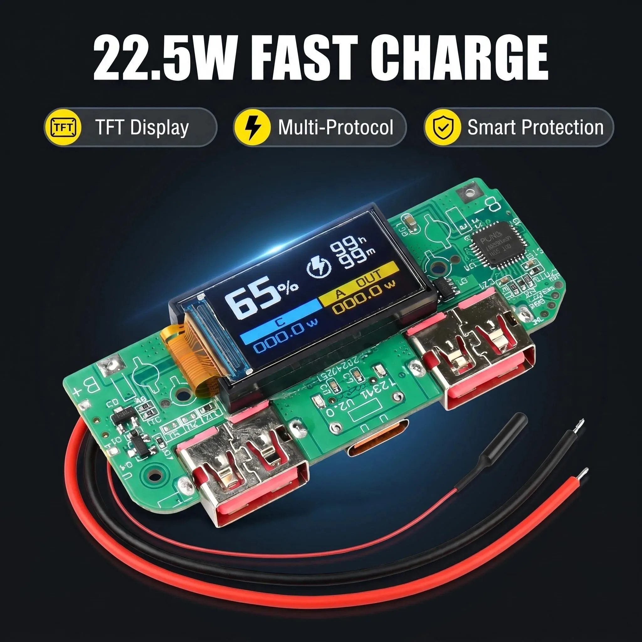 modulo-de-power-bank-com-carregamento-rapido-pd-qc-de-225w-display-tft-usb-duplo-tipo-c-bateria-de-litio-37v-placa-diy