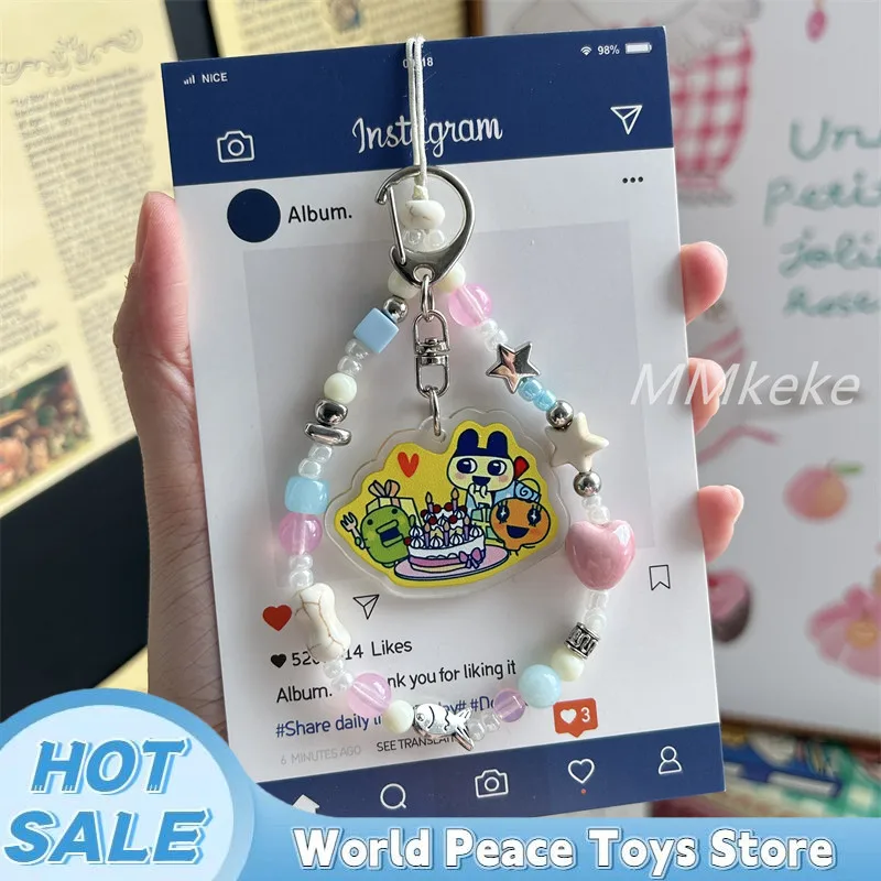 

Kawaii Japanese Tamagotchi Keychain Pendant Bag Purse Key Accessory Collection Phone Case Chain Bag Hanging Decor For Women Gift