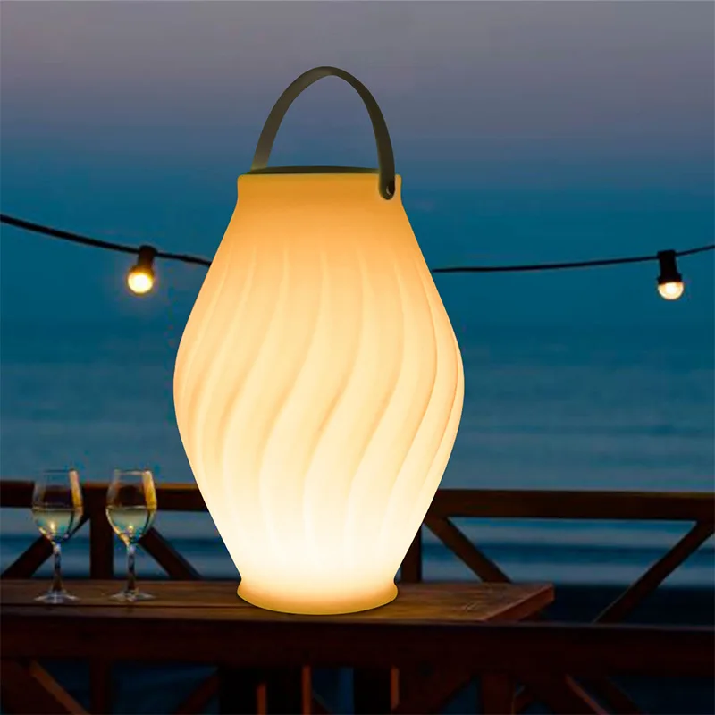 Wireless portable bluetooth speaker LED16 color luminous night light speaker rotational molding