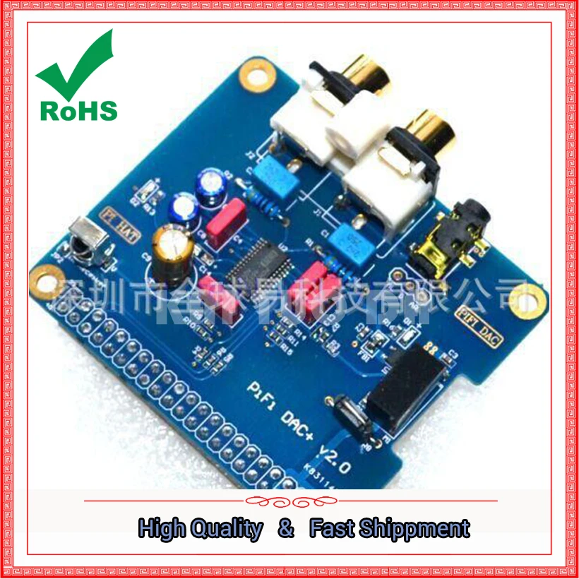 Support The Latest 2 Pi B + 2B HIFI DAC + Sound Card I2S Interface