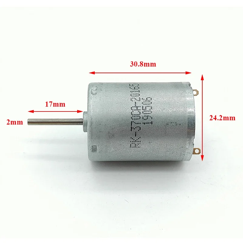 RK-370CA-20165 Mini 370 Motor DC 6V-12V 12500RPM High Speed Carbon Brush Mini 24mm Electric Motor 17mm Long Shaft DIY Toy Model