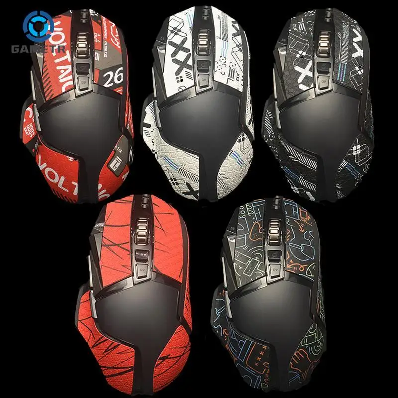 Stiker DIY buatan tangan Mouse, aksesori Gamer bantalan keringat kulit kadal tidak licin untuk G502