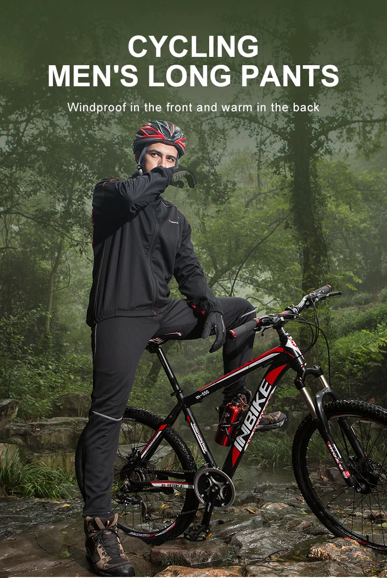 INBIKE Winter-Fleecehose für Herren, winddicht und warm, zum Radfahren, Laufen, Wandern und andere Outdoor-Aktivitäten – Detail 1