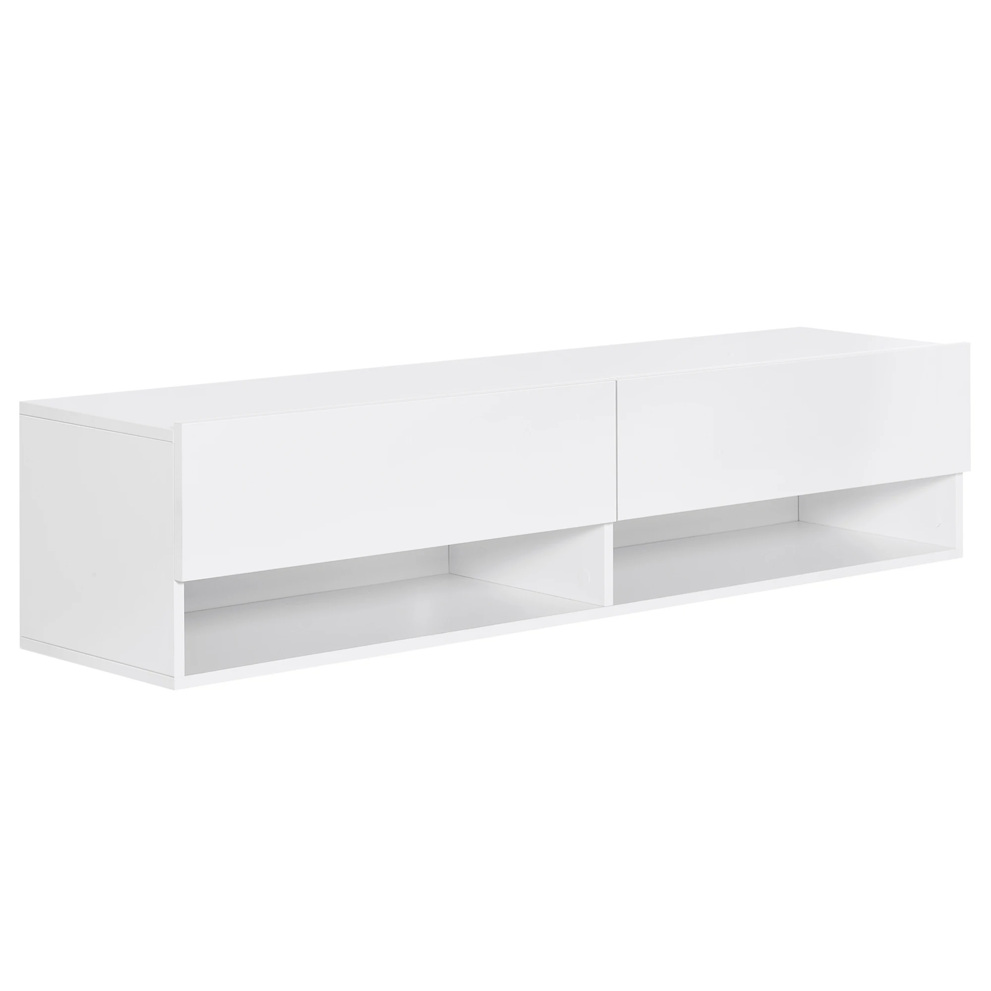 HOMCOM Mueble de TV de Pared Mueble de TV para Salón con 2 Compartimentos y 2 Armarios con Puertas Abatibles Mueble para Televis