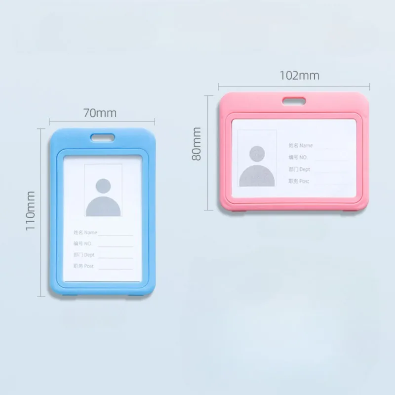 Funda transparente de doble cara para tarjetas de trabajo, funda para tarjetas de identificación del personal