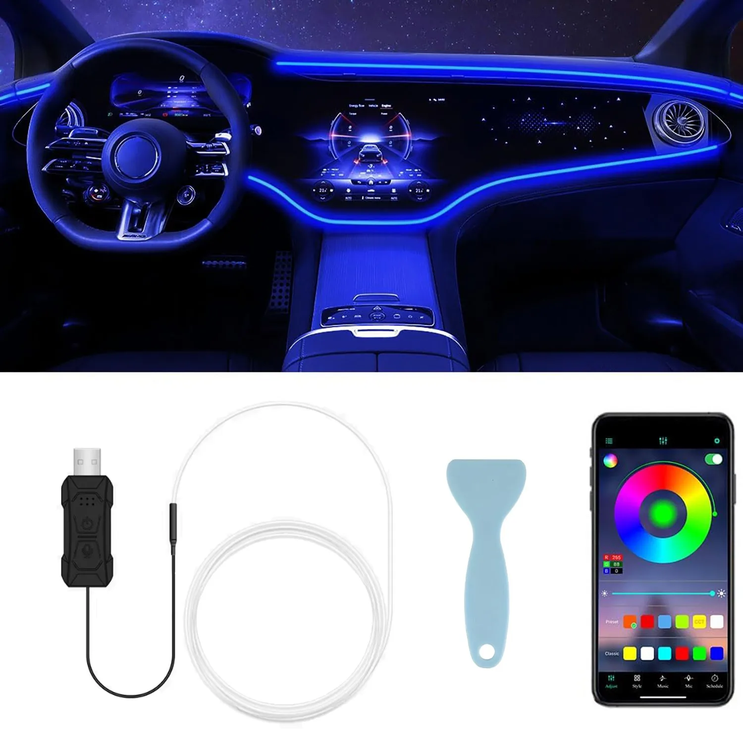 3M Neon Led Car Int…