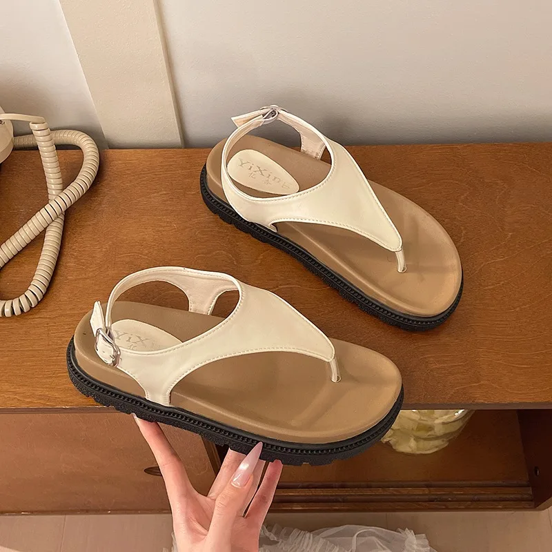 2026 New Casual Herringbone Flip-Flop Sandal Beach Toe-Ring Roman Women's Shoes Popular Non-Slip Toe-Post