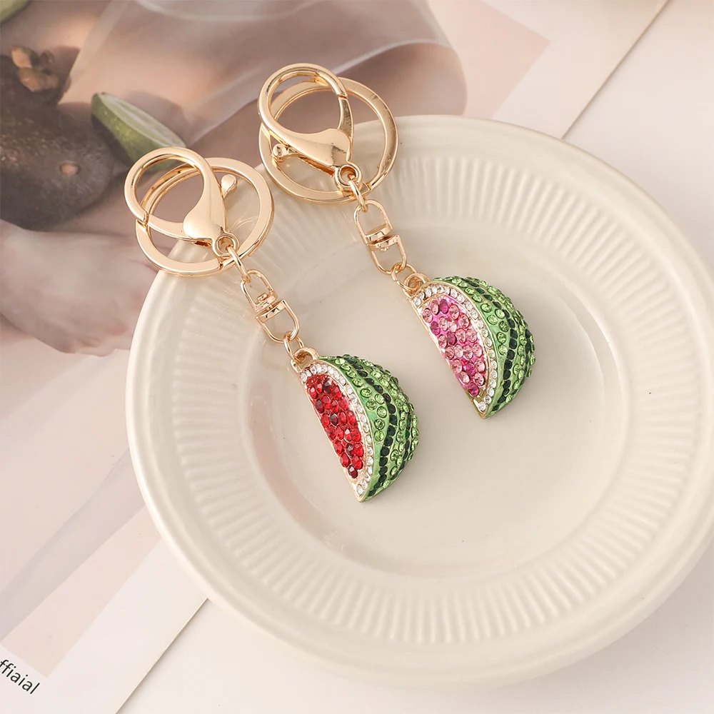 Fruit Series Pineapple Litchi Dragon Fruit Watermelon Mangosteen Keychain Women's Bag Pendant Souvenir Gift