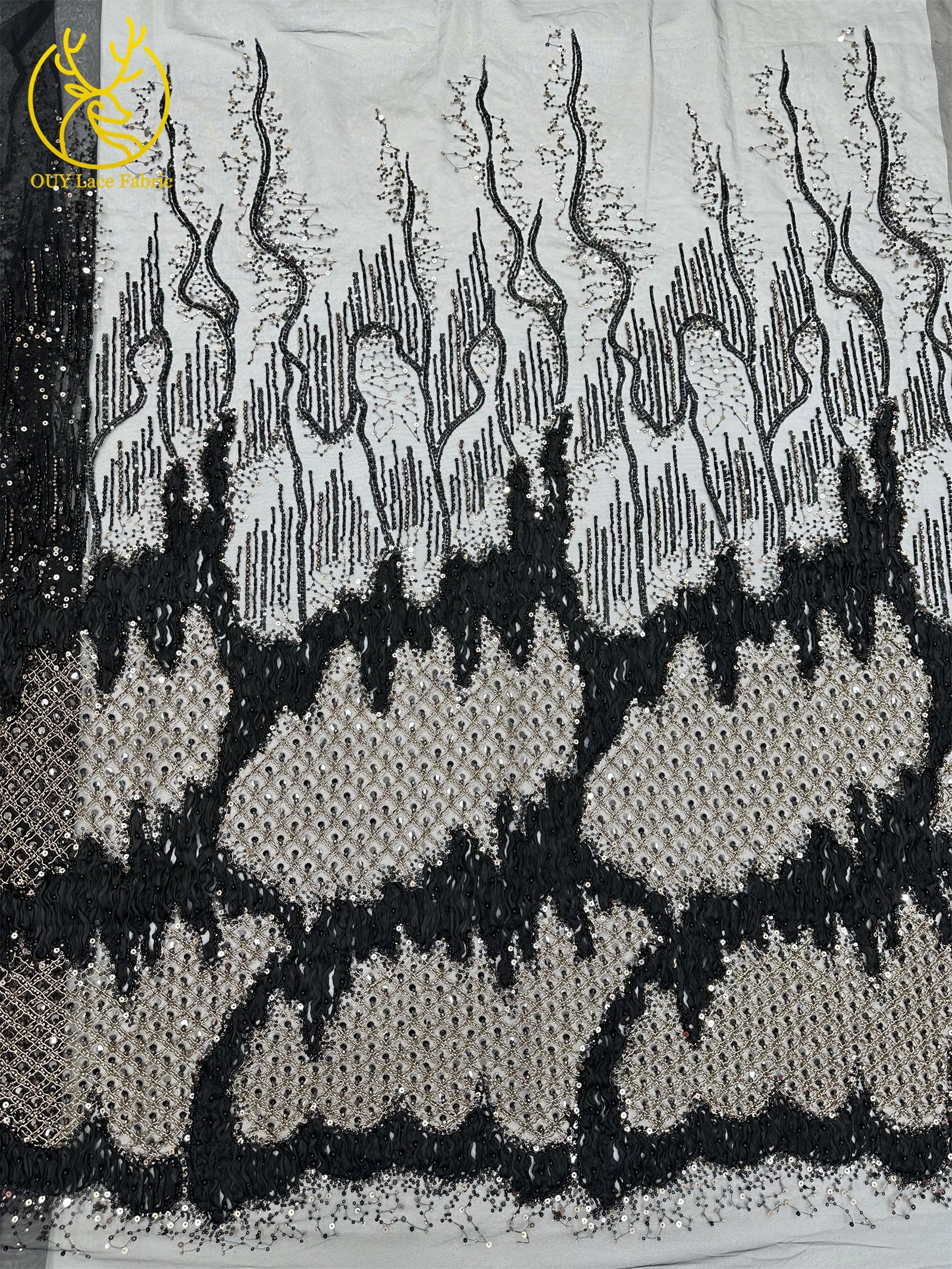 2026 Neues Design Französischer Perlen-Tüll-Spitzenstoff Weinrot Nigerianischer Afrikanischer Pailletten-Netzstoff für Abendkleider 5 Yards – Detail 27