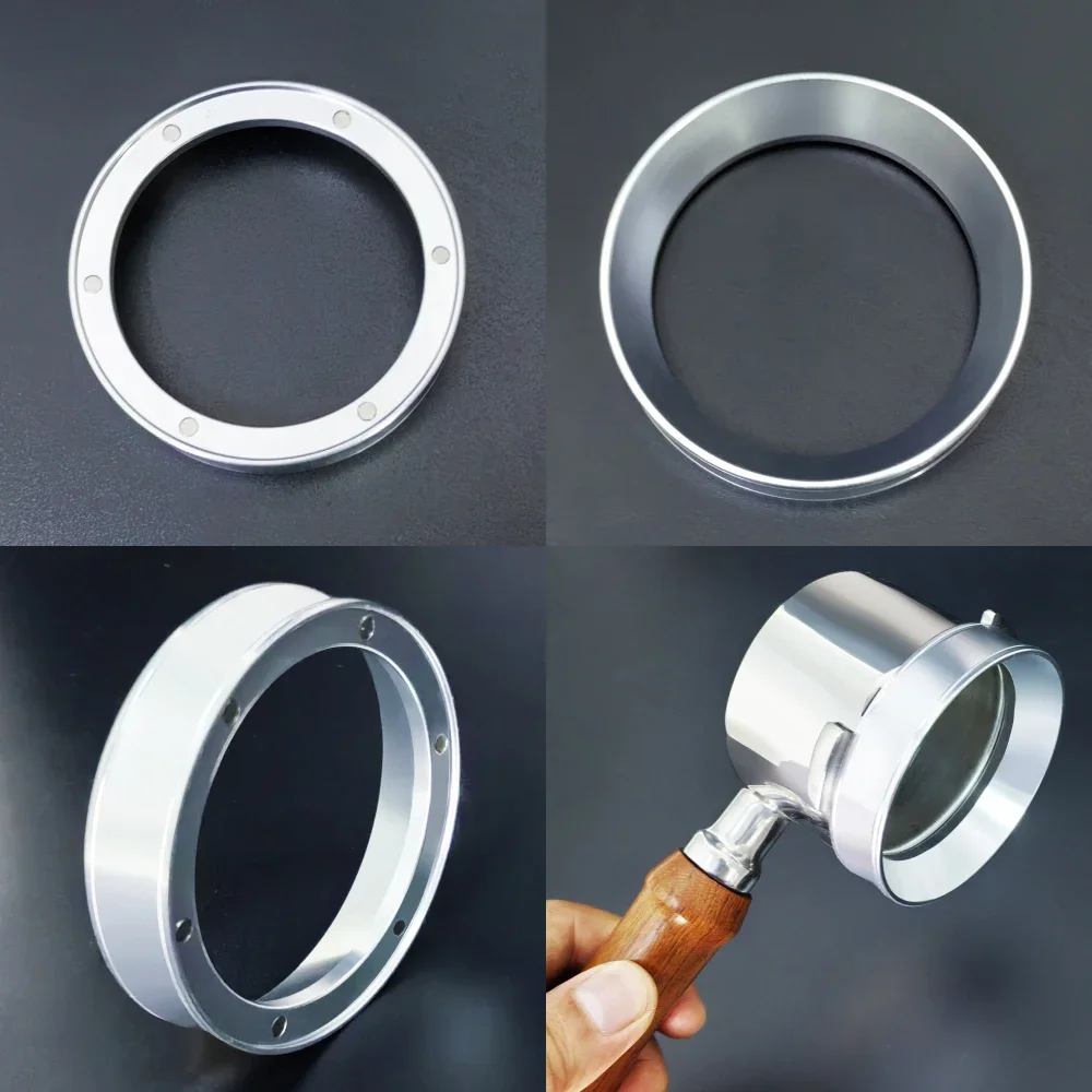 6 Magnetic Espresso Coffee Dosing Ring - Dosing Funnel Aluminum with 6 Magnets Fits 51/54/58/58.5mm Portafilter Coffee bellows